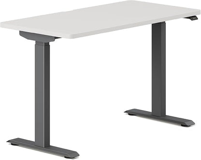 Branch Duo Standing Desk 48 Inches - Adjustable Standing Desk with 20” Range - OLED Control Panel - Frameless Design & Compact Size Suitable for Many Spaces - Charcoal Base - White Top