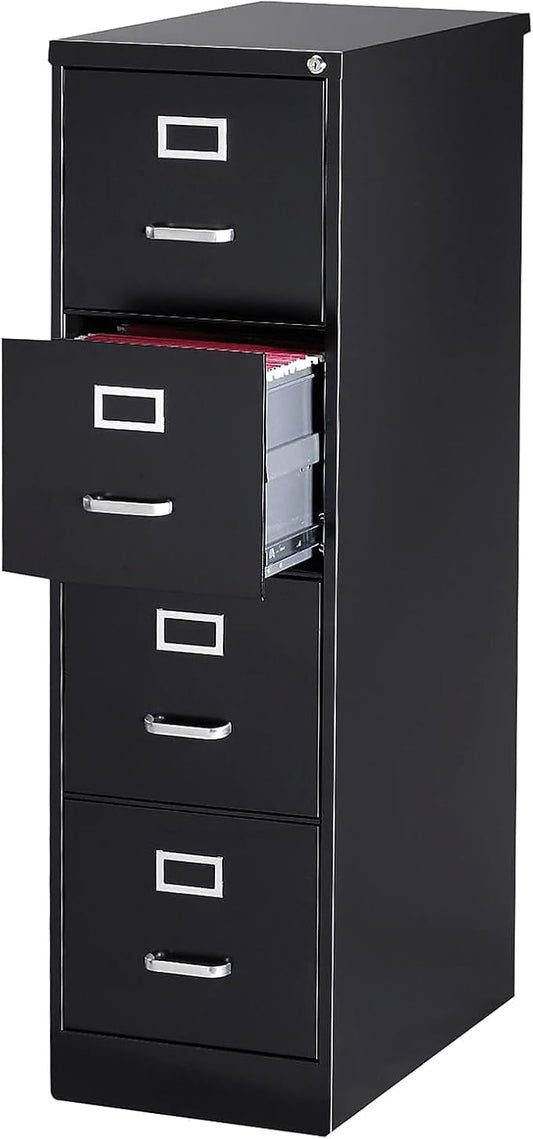 Staples Vertical File Cabinet for Letter/Legal Files, 4-Drawer, Letter/Legal Compatible, Black