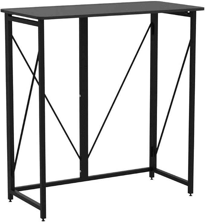 39.37" Folding Standing Desk, Small Laptop Stand Up Desk for Sitting or Standing, No Assembly Needed, Portable, Tall Foldable Desk for Home, Office, Small Spaces (Black)