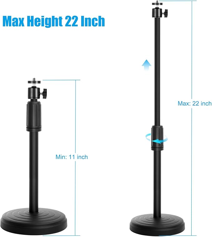 Webcam Stand, 22 Inch Height Adjustable Webcam Mount Computer Camera Stand for Desk Web Cam Stands Arm Holder for Logitech webcams C920 C922 C925e C922x C930e C930 C615 Brio