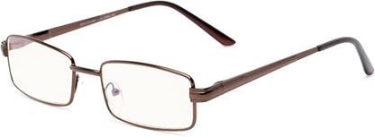 Readers Readers.com Reading Glasses: The Dash Blue Light, Metal rectangle Style for Men and Women