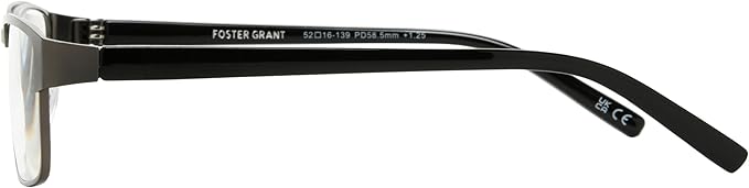 Foster Grant Men's Leo Square Reading Glasses