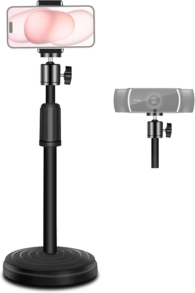 Webcam Stand, 18 Inch Web Cam Stand for Desk, Adjustable Webcam Mount Camera Stand for Logitech Webcam C922 C930e C920S C920 C615 C960 C920x BRIO 4K NexiGo N60, Phones, Cameras
