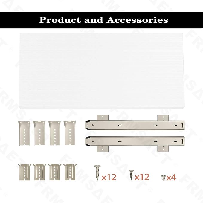 FRMSAET Furniture Accessories Office Product Suits Hardware 20/24/30 inches Keyboard Drawer Tray Wood Holder Under Desk Adjustable Height Platform(24 inches,White)