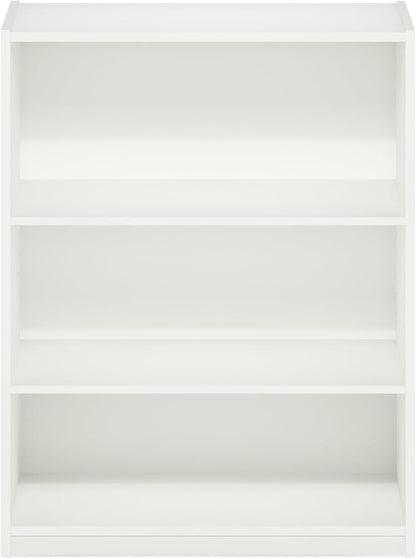 Furinno GEHRY Book Shelf, 3-Tier Small Bookshelf, Bookcase with Adjustable Shelves, 11.6 x 24.8 x 31.6, for Organization and Storage, for Living Room, Bedroom, Home Office, White