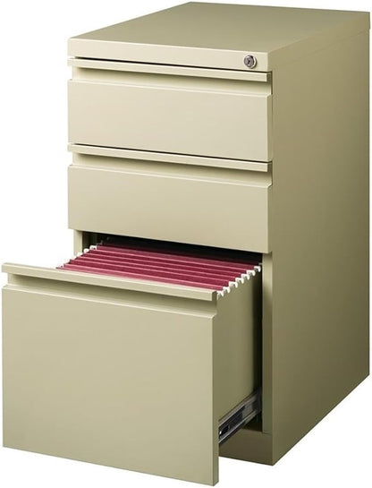 Hirsh 15" W 3 Drawer Desk Pedestal, Putty, Letter 18574-1 Each
