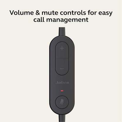 Jabra Evolve 10 Wired Headset with Noise-Cancelling Microphone for PC/Laptop Use, Easy USB-A Setup, TCO Certified, Lightweight Design, Inline Call/Volume Controls for Online Meetings, Black