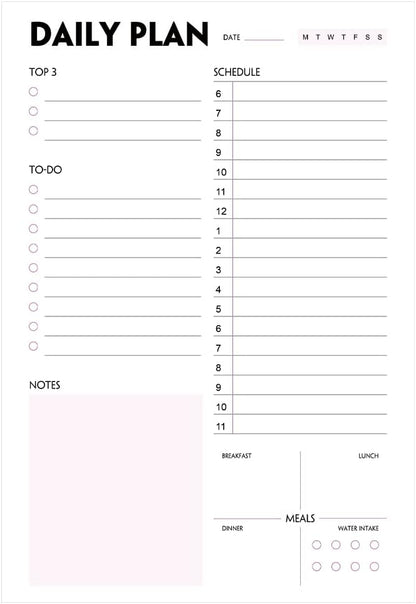 (Pack of 3) Nokingo Daily To Do Lists - A5 Calendar, Organizer with Priority, To Do Lists, Appointments, Meals and Water Intake Tracker, 50 Undated Tear-Off Sheets Daily Planner Pad, 5.8"x8.25"
