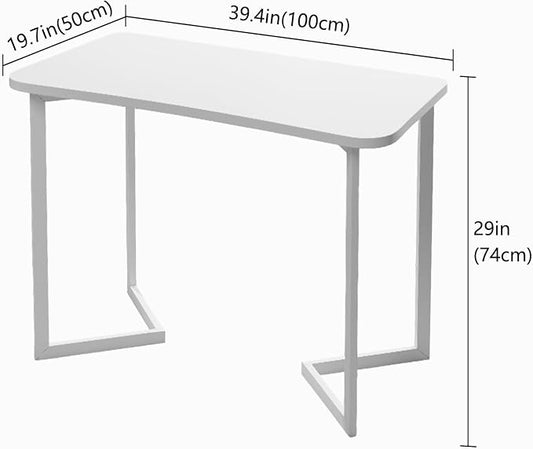 Funecy Computer Desk 40 Inch Small Table for Office,Modern Simple Style Writing Study Work Gaming Table for Home Office (White)
