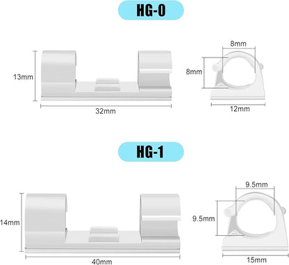 XHF 35pcs Large Self Adhesive Cable Clips White,Wire Clips Cable Management Wire Organizer Cord Holder for Under Desk, Car, Wall, TV PC Ethernet Cable