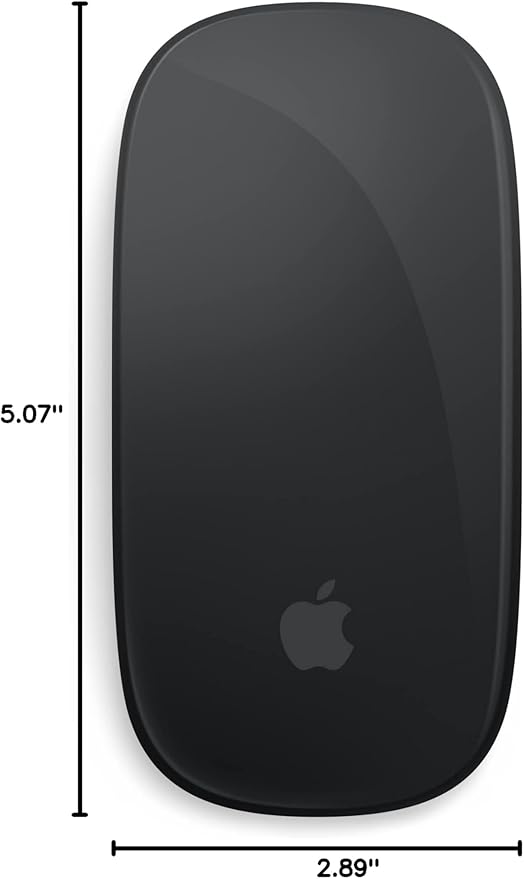 Apple Magic Mouse  (Wireless, Rechargable) - Black Multi-Touch Surface (Renewed)