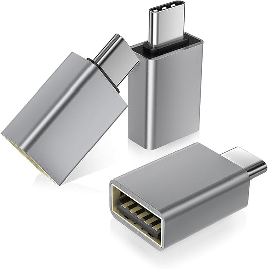 Basesailor USB C to USB Adapter 3Pack,USBC Male to USBA 3.0 Female Adapter,Type C Thunderbolt 4 OTG Converter for Apple MacBook Pro,Mac Book,iPad,Microsoft Surface Go,Samsung Galaxy S26,iPhone 17 17e