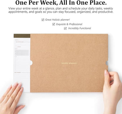 Undated Weekly Desk Planner with Habit Tracker-A4 Minimalist Daily To-Do List Notepad with Task Checklist, Priority Checkboxes & Notes, Dashboard Notebook for Office Organization & Work Productivity