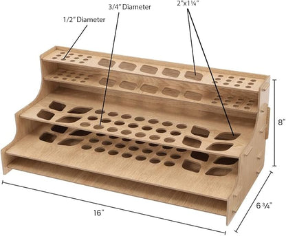 HG Art Concepts Mezzo Artist Drawing Rack, 15 Pack - Wood Grain Laminate Multi Layer Desk Stand Professional Storage Display Organizer for Pens, Pencils, Drafting and all other Drawing Tools
