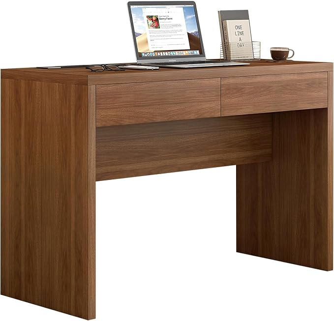 Computer Desk with Charging Station, 47 Inch Industrial Writing Desk with Outlets & Type-C/USB Ports, Home Office Desk with 2 Drawers & File Storage, Rustic Brown Study Table Executive Workstation