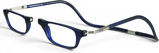 Clic Magnetic Reading Glasses - Adjustable Neck Hanging Readers - Secure Fit with Rigid Headband - Original Expandable (M-XL, Dark Matte Blue, 3.50)