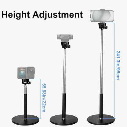 LenTok Webcam Stand for Desk, Telescopic Webcam Mount Camera Stand for Logitech Webcam C922 C930e C920S C920 C615 C960 C920x BRIO 4K NexiGo N60 etc, for Zoom Meetings, Streaming, Video Recording