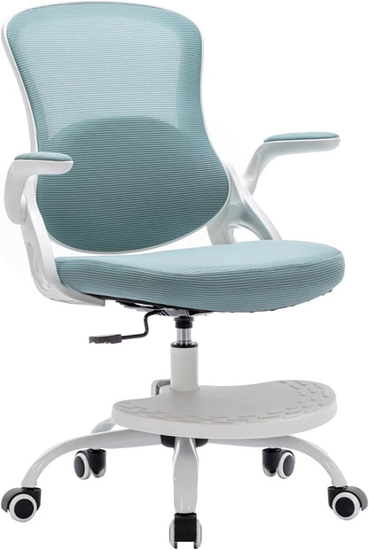Kids Desk Chair,Ergonomic Study Chair with Adjustable Height,Swivel Mesh Desk Chair with Wheels,Home Office Chair for Children in Home Bedroom Blue