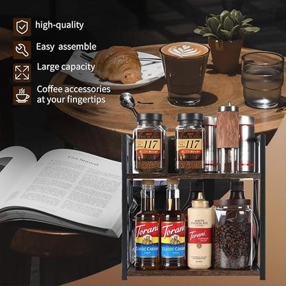 Office Desk Shelf Organizer, Wood Desktop Bookshelf Supplies Storage Rack, Shelf for Top of Desk and Dresser and Cubicle Decor Aesthetic Bookshelf (Brown, Small 12.9" Lx6.3 Wx10.2 H)
