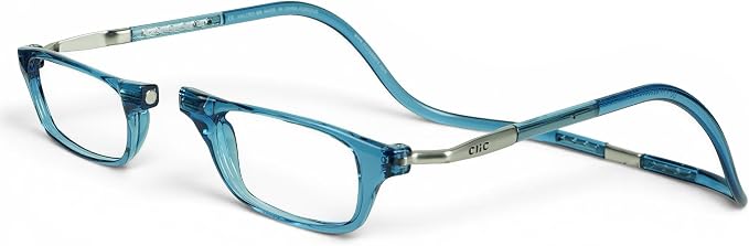 Clic Magnetic Reading Glasses - Adjustable Neck Hanging Readers - Secure Fit with Rigid Headband - Original Expandable (M-XL, Jean Blue, 1.75)