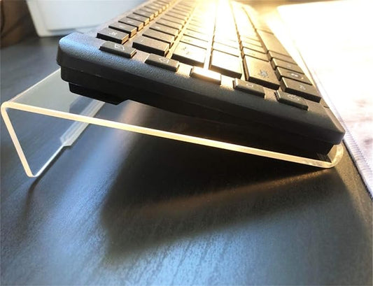 WINKINE Computer Keyboard Stand, Clear Acrylic PC Keyboard Holder Stand Tilted Computer Keyboard Stand, Keyboard Riser for Ergonomic Easy Typing, Keyboard Stand for Office Desk, Home, School