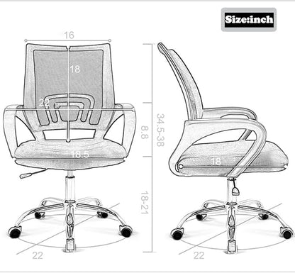 BestOffice Ergonomic Office Chair Mesh Cheap Desk Chair Task Computer Chair Lumbar Support Modern Executive Adjustable Rolling Swivel Chair for Back Pain, White