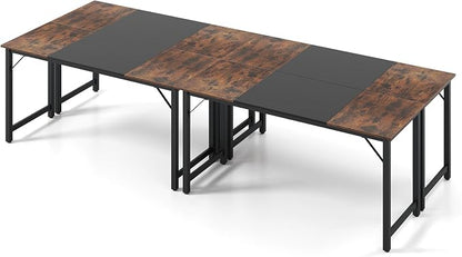 GOFLAME 63” Computer Desk Set of 4, Heavy Duty Metal Frame Laptop Table, Writing PC Table, Rectangle Home Office Desk, Conference Table, Meeting Room, Boardroom Desk, Working Task Desk for Study