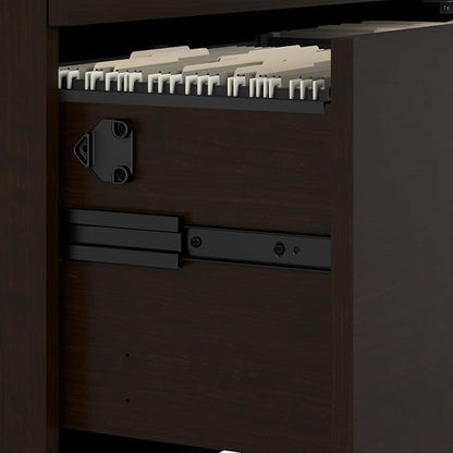 Bush Business Furniture Series C 2 Drawer Lateral File Cabinet in Mocha Cherry, Locking Document Storage for Home or Professional Office