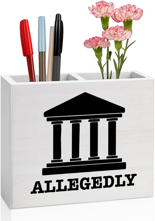Lawyer Office Decor Lawyer Office Decoration Law Attorney Judge Gifts for Men Women Wooden Pencil Holder, Law School Students Graduation Gifts Desk Decor