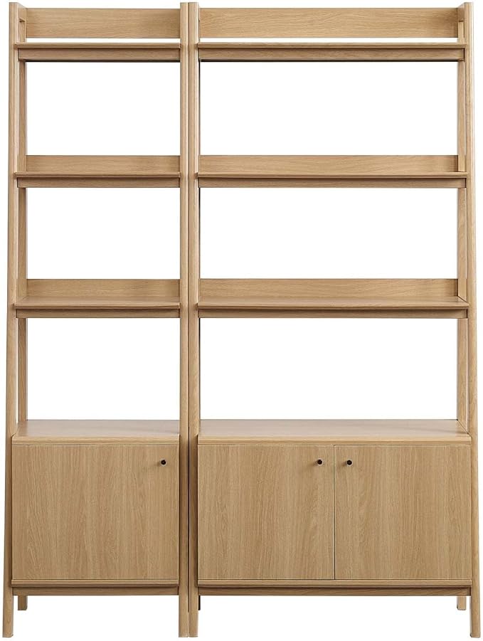 Modway Bookshelf Display Cases in Oak - Set of 2