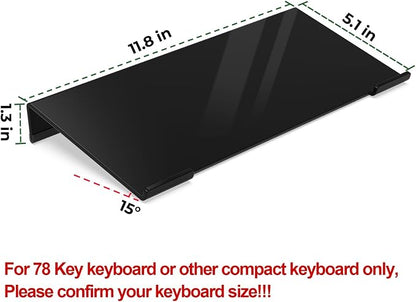 Egchi Acrylic Computer Keyboard Stand for Desk, Keyboard Riser Tilt Lift, Keyboard Holder for Desktop, Desk Keyboard Lifter（Black）