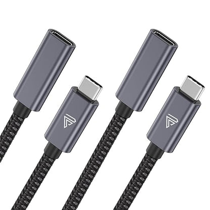 Faracent USB C Extension Cable (10Gbps), USB 3.2 Type C Male to Female Extension Charging Sync for iPhone 17 16 15 Pixel PSVR2 MacBook Air Pro/New iPad Dell XPS Surface Book 6ft 2pack Grey