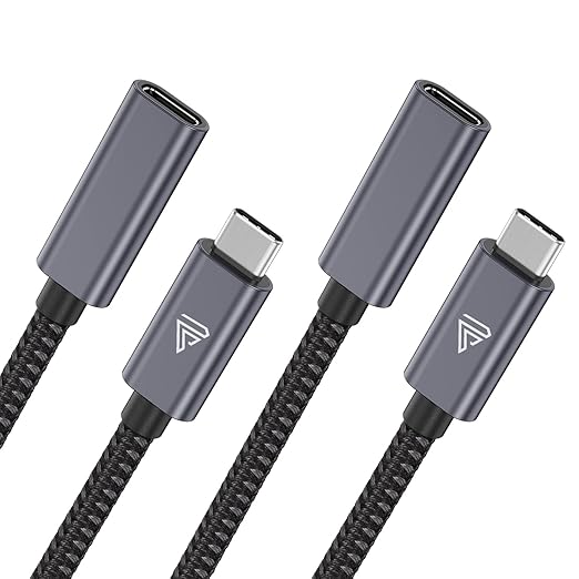Faracent USB C Extension Cable (10Gbps), USB 3.2 Type C Male to Female Extension Charging Sync for iPhone 17 16 15 Pixel PSVR2 MacBook Air Pro/New iPad Dell XPS Surface Book 6ft 2pack Grey