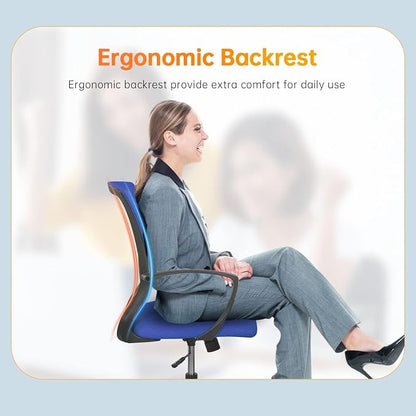 Office Chair Ergonomic Desk Chair Mesh Computer Chair with Lumbar Support Armrest Rolling Swivel Adjustable Task Chair for Adults(Blue)