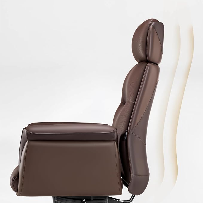 EUREKA ERGONOMIC Royal Ergonomic Office Chair Executive Desk Chair, Microfiber Leather High Back Executive Chair Comfy Ergonomic 360° Swivel with Lumbar for Home Workshop- Brown
