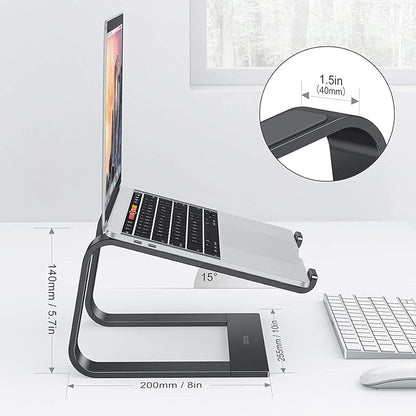 OMOTON Laptop Stand, Detachable Laptop Mount, Aluminum Laptop Holder Stand for Desk, Compatible with MacBook Air/Pro, Dell, HP and All Laptops (11-16 inch), Black