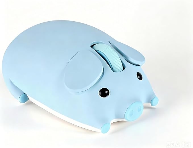 Wireless Mouse Cute Pig Bluetooth & USB Dual Mode Mice,Silent Portable Compact Blue Fun Mice for Mac/PC/Laptop/Chromebook/Computer/Tablet/iPad/MacBook Air/Pro Travel Kids Girls Boys Women Men Gift