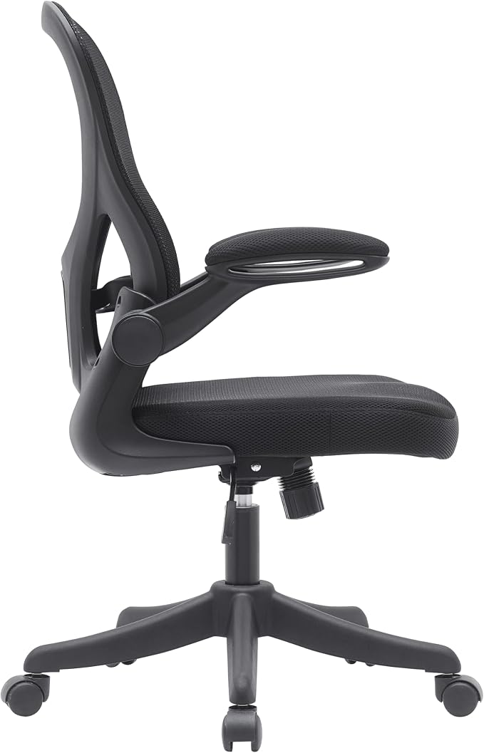Ergonomic Office Chair with Mesh Back Rest Lumbar Support Flip Up Arms and Swivel, Mid-Back Task Home Office Chair