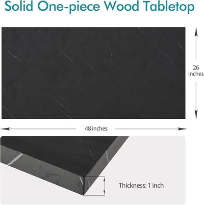 Kaboon 48x26 inches Tabletop, Solid One-Piece Desktop for Sit Stand Desk, Double Desks, L Desk DIY,Wood Countertop Home or Commercial Use,1 inch Thick,Could Atlas/Black Marble, 26" D x 48" W