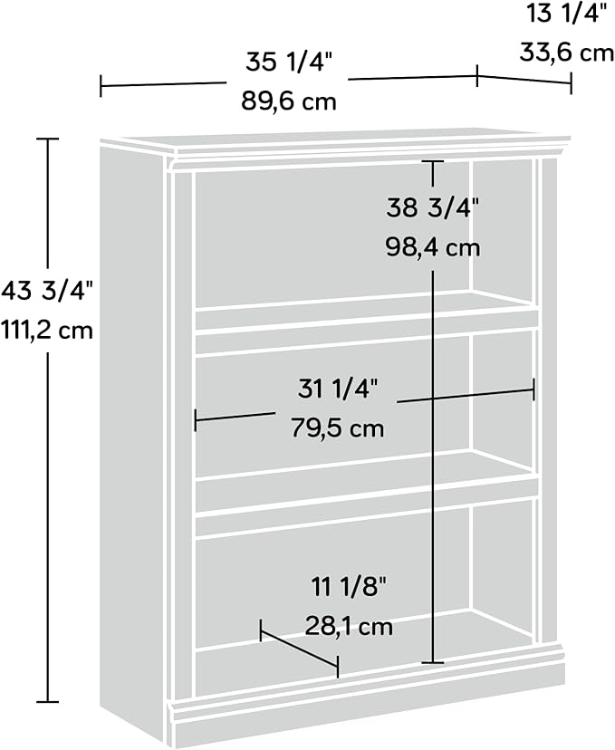 Sauder Miscellaneous Storage 3-Shelf Bookcase/ Book shelf, Sindoori Mango finish