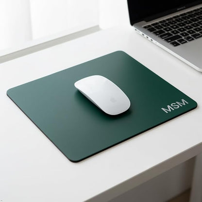 Northwind Personalized Leather Mouse Pad – Made in USA - Minimalist Custom Monogrammed Full Grain Leather Mousepad | Premium Office Desk Accessory Gift for Men and Women, 7.5" x 9" Rectangular