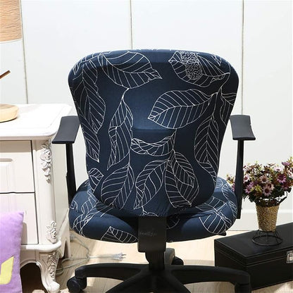 Jinzio Computer Office Chair Cover - Split Protective & Stretchable Cloth Polyester Universal Desk Task Chair Chair Covers Stretch Rotating Chair Slipcover, Marine Blue