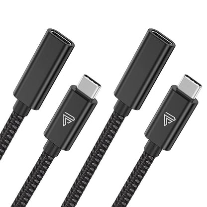 Faracent USB Type C Extension Cable (3.3Ft/1m), USB 3.1(10gbps) Type C Male to Female Extension Charging & Sync for iPad mini Pro MacBook M2 M1 Air Pro Samsung S22 21 20 Dell XPS Black- 2 Packs