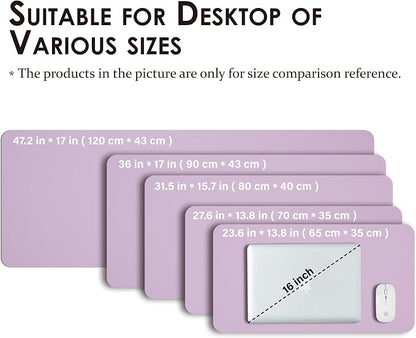 Leather Desk Mat - Non-Slip PU Desk Pad for Office and Home - Desk Organization and Accessories - Ideal for Large Mouse Pad and Desk Mats on Top of Desks (Purple,27.6"x 13.8")