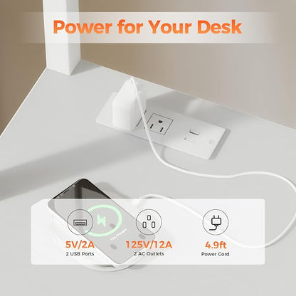 Mericonia 59 inch Large L Shaped Desk with Pegboard Hutch & Shelves, Corner Gaming Desk with Power Outlet, LED Light & Storage Bag, Reversible Computer Desk for Home, Bedroom, Office Workspace, White
