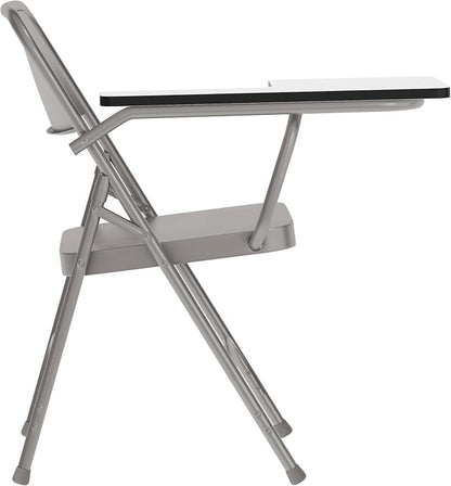 Flash Furniture Rutherford Steel Folding Chair with Right Handed Tablet Arm, Commercial Foldable Conference Room Tablet Arm Chair, Set of 2, Gray