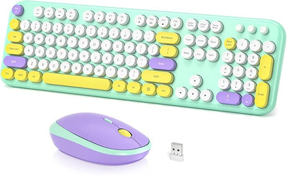 Dilter Wireless Keyboard and Mouse Combo, Typewriter Full Size Keyboard with Number Pad and 2 in 1 USB Connected Mouse Plug Play for Windows 7/8/10, Laptop, Desktop, PC, Computer