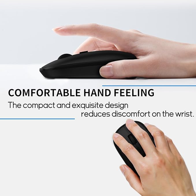 Small Wireless Mouse, Slim Mini Travel Mouse, Designed for Small Hands, Portable Computer mice with USB-A Receiver, Quiet Click, 2400 DPI, 2.4GHz Cordless Silent mice for Laptop, Chromebook, PC