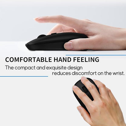 Small Wireless Mouse, Slim Mini Travel Mouse, Designed for Small Hands, Portable Computer mice with USB-A Receiver, Quiet Click, 2400 DPI, 2.4GHz Cordless Silent mice for Laptop, Chromebook, PC