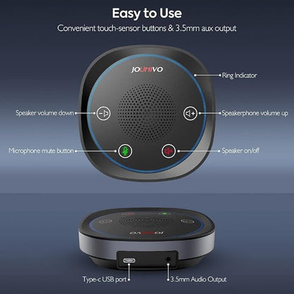 USB Speakerphone, Omnidirectional Computer Speaker with Microphone,Plug and Plays Portable Speaker with Microphone for Holding Meetings Anywhere with Immersive Sound